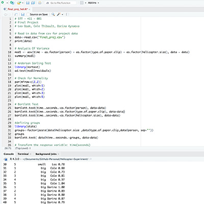 RStudio data analysis project screenshot